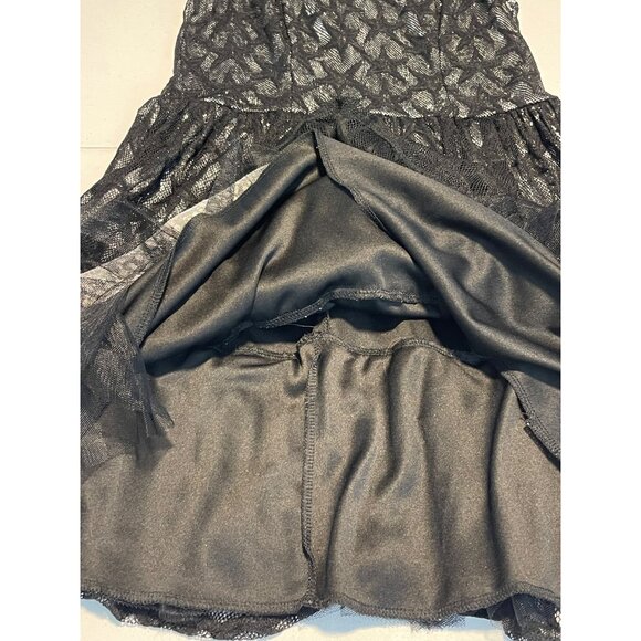 Black Lace Sleeveless Dress With Star Pattern Keyhole Back Zipper Girls XS - Picture 13 of 15